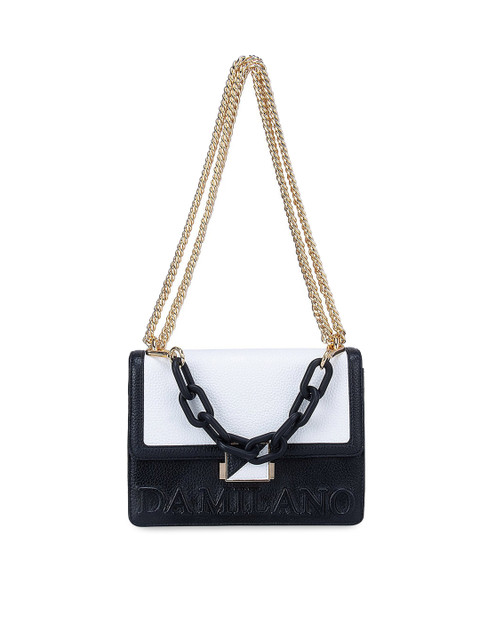 

Da Milano White Textured Leather Structured Sling Bag
