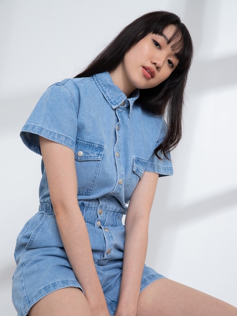 

ORIGIN BY ZALORA Blue Organic Cotton Jumpsuit