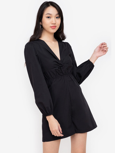 

ZALORA BASICS Black Solid Jumpsuit