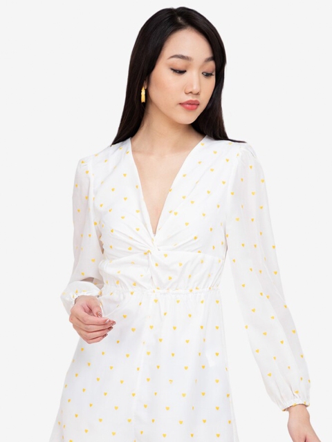 

ZALORA BASICS White Printed Jumpsuit