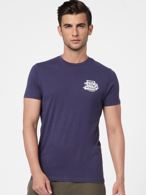 

Jack & Jones Men Black Striped T-shirt