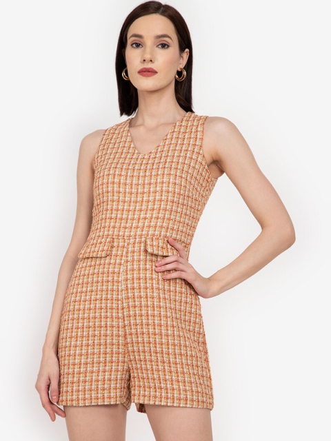 

ZALORA WORK Beige Printed Jumpsuit
