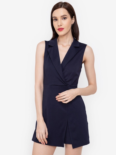 

ZALORA WORK Navy Blue Blazer Playsuit