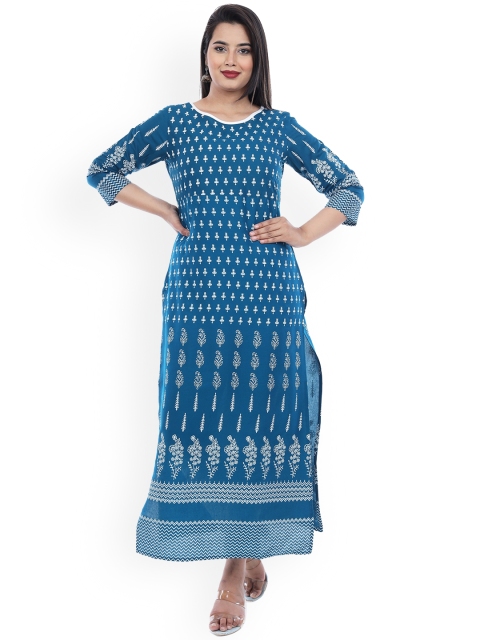 

PNEHA Women Blue Paisley Printed Kurta