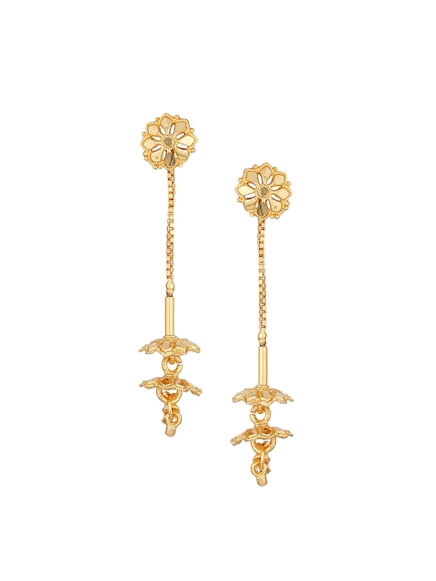 

Goldnera Gold-Toned Peacock Shaped Drop Earrings