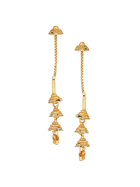 

Goldnera Gold-Toned Peacock Shaped Drop Earrings