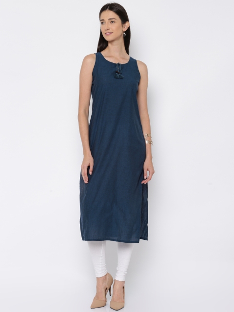 

Melange by Lifestyle Women Navy Kurta, Navy blue