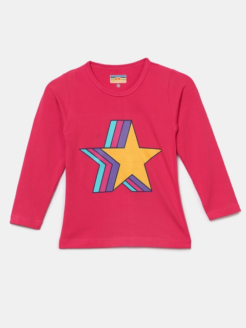 

Hopscotch Girls Red Raw Edge T-shirt