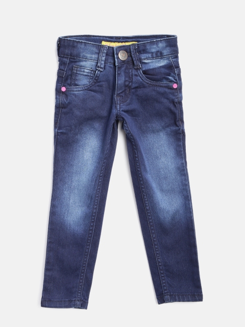 

612 league Girls Navy Stretchable Jeans, Navy blue