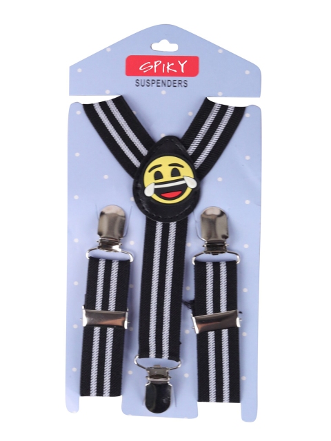 

Spiky Unisex Kids Black And White Stripe Elastic Suspenders