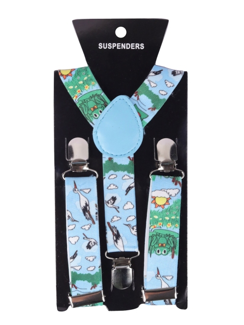 

Spiky Unisex Kids Blue Printed Adjustable Elastic Suspenders, Green