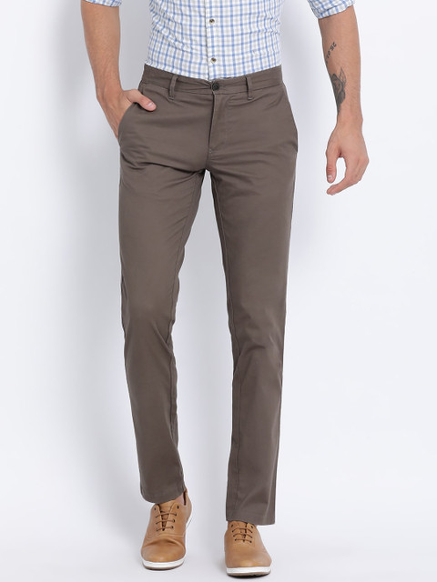 

t-base Men Brown Easy Wash Chinos Trousers