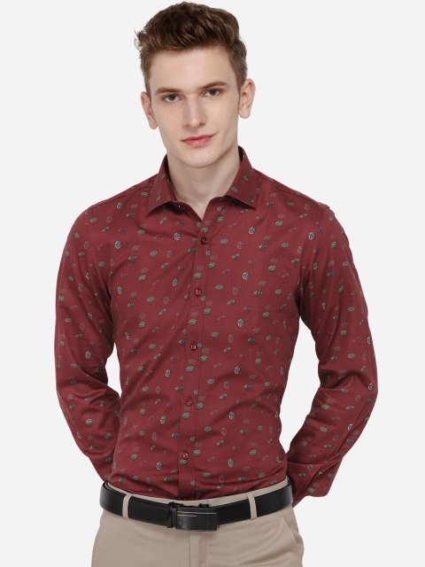 

WYRE Men Red Printed Formal Shirt