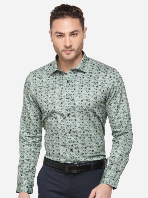 

WYRE Men Sea Green Slim Fit Floral Printed Formal Shirt