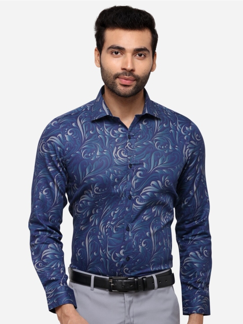 

WYRE Men Blue Slim Fit Floral Printed Formal Shirt