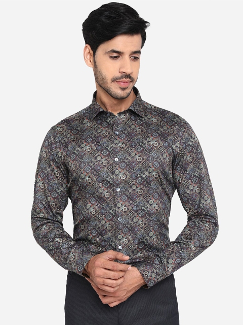 

WYRE Men Green Slim Fit Printed Party Shirt