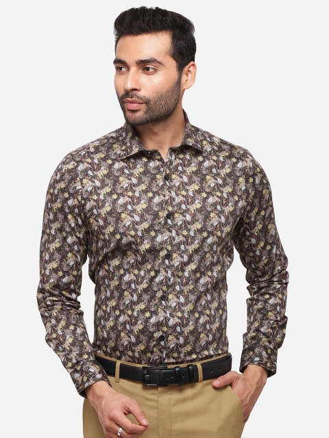 

WYRE Men Brown Slim Fit Floral Printed Formal Shirt