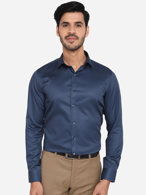 

WYRE Men Blue Slim Fit Pure Cotton Formal Shirt