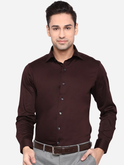 

WYRE Men Brown Slim Fit Pure Cotton Formal Shirt