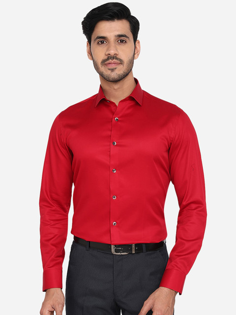 

WYRE Men Red Slim Fit Pure Cotton Formal Shirt