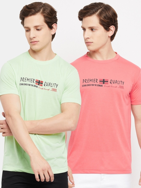 

FirstKrush Men Green & Peach-Coloured Typography 2 Printed T-shirt