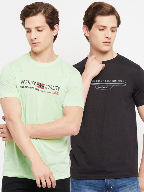 

FirstKrush Men Green & Black Typography 2 Printed T-shirt