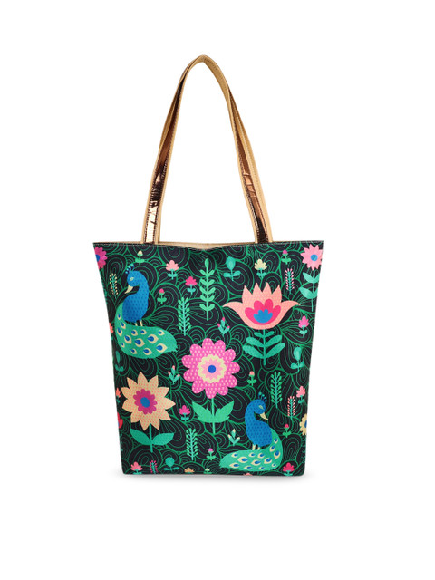 

Sabhyata Multicoloured Floral Printed Structured Tote Bag, Multi