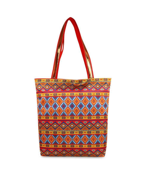 

Sabhyata Multicoloured Ethnic Motifs Printed Oversized Shopper Tote Bag, Multi