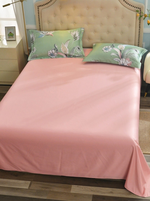 

JC Collection Green & Pink Printed Double King Bedding Set