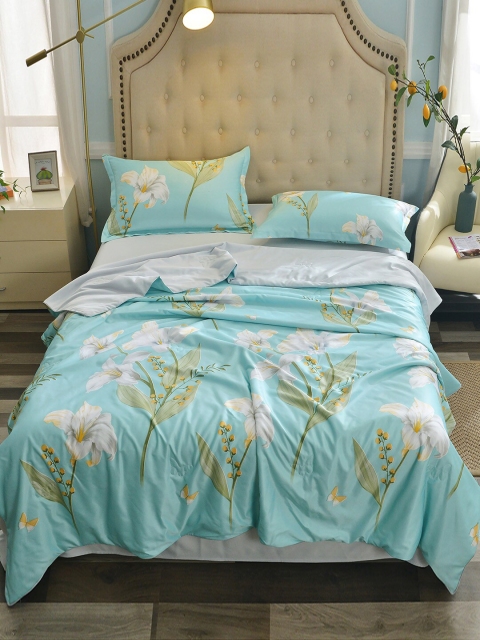 

JC Collection Blue & Grey Printed Bedding Set