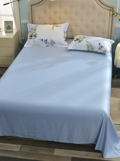 

JC Collection Blue Solid Double King Bedding Set With Quilt