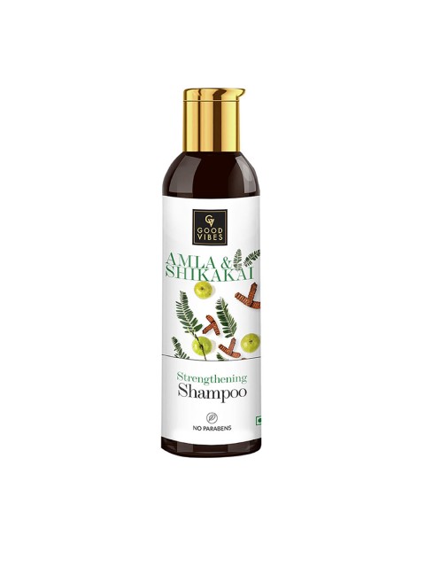 

Good Vibes Amla & Shikakai Strengthening Shampoo 200 ml, White