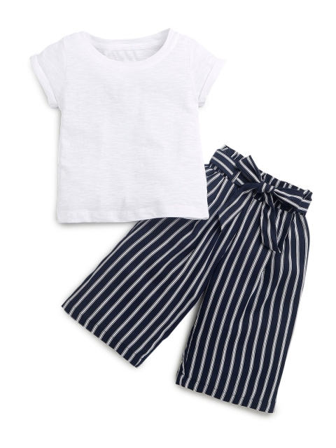 

Hopscotch Girls Black & White Pure Cotton T-shirt with Trousers