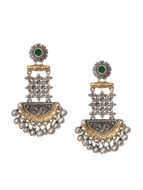 

INDYA Green Contemporary Studs Earrings