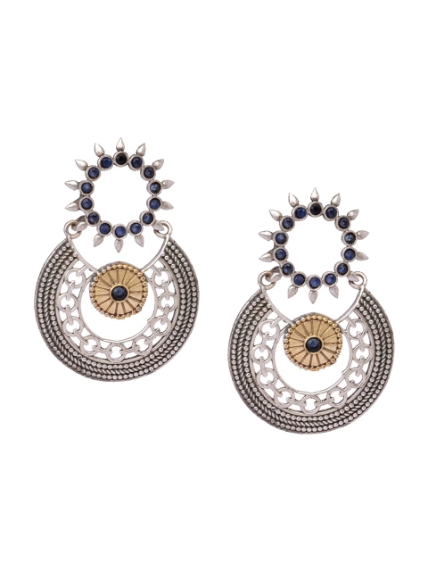 

INDYA Blue Contemporary Chandbalis Earrings
