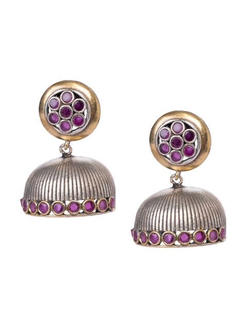 

INDYA Pink Contemporary Jhumkas Earrings