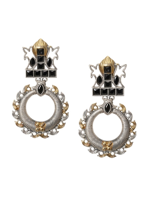 

INDYA Black Contemporary Drop Earrings