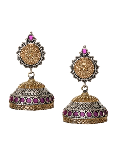 

INDYA Pink Contemporary Jhumkas Earrings