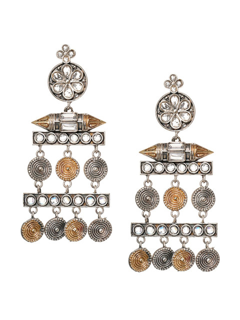 

INDYA Gold-Toned Contemporary Drop Earrings