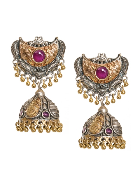 

INDYA Gold Contemporary Jhumkas Earrings