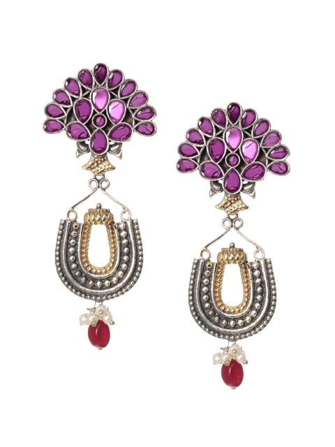 

INDYA Purple Contemporary Drop Earrings