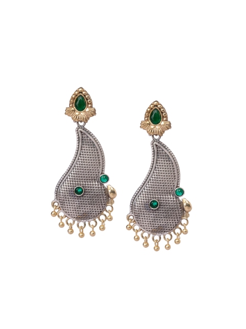 

INDYA Green Contemporary Drop Earrings