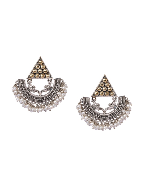 

INDYA White Contemporary Drop Earrings