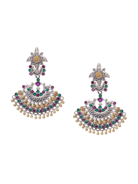 

INDYA Multicoloured Contemporary Chandbalis Earrings, Multi