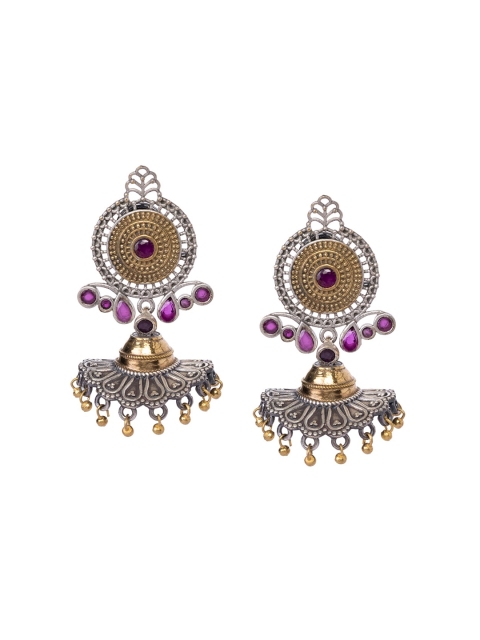 

INDYA Pink Contemporary Jhumkas Earrings