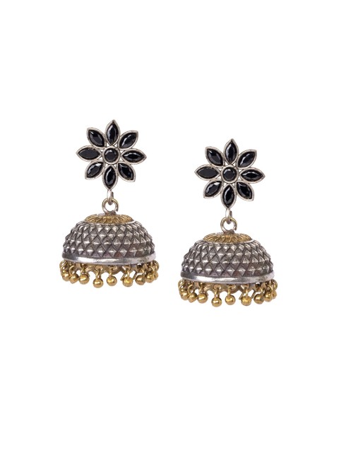 

INDYA Black Contemporary Jhumkas Earrings