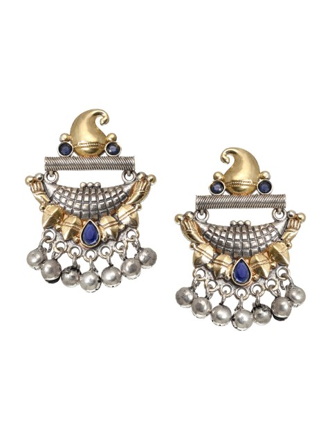 

INDYA Blue Contemporary Chandbalis Earrings