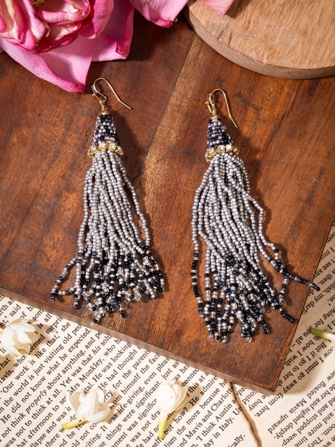 

INDYA Black Contemporary Drop Earrings