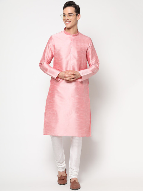 

LAGAAV Men Pink Dupion Silk Kurta with Churidar