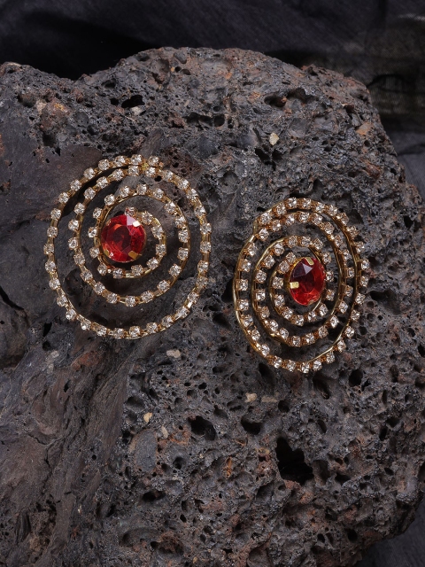 

DIVA WALK EXCLUSIVE Red Geometric Studs Earrings